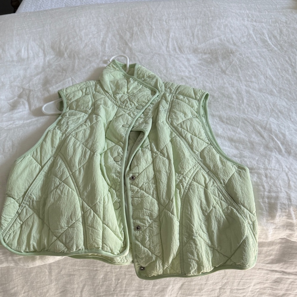 FP Movement by Free People Light Green Quilted Vest